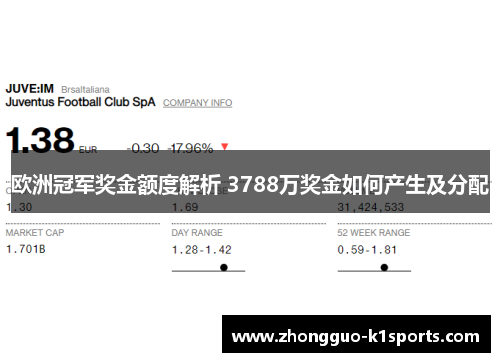 欧洲冠军奖金额度解析 3788万奖金如何产生及分配