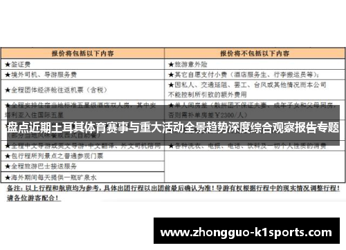 盘点近期土耳其体育赛事与重大活动全景趋势深度综合观察报告专题